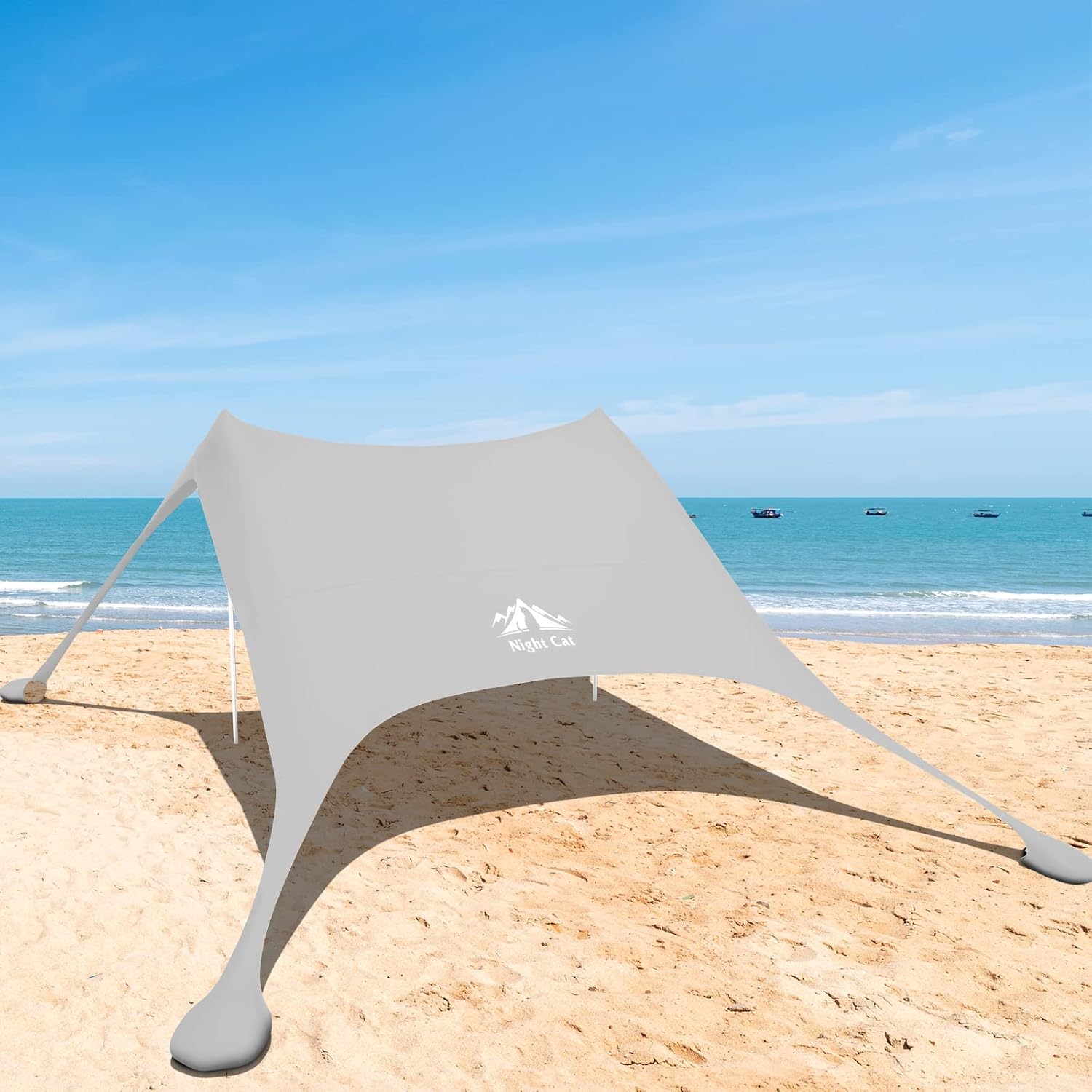 Detalle de Night Cat Strandzelt Lycra Schatten Zelt – UV-Schutz UPF50+, 3×2,8 m/2,1×2,1 m