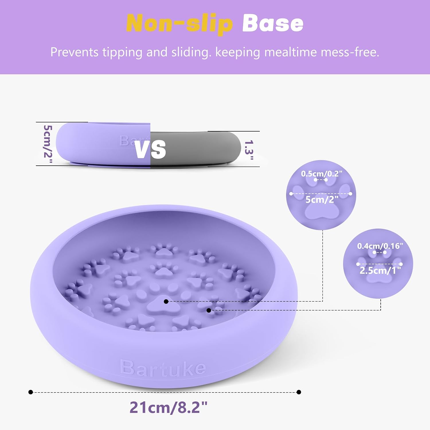 Detalle de Bartuke Dog Lick Bowl: Slow Feeder Licking Mat for All-Sized Dogs