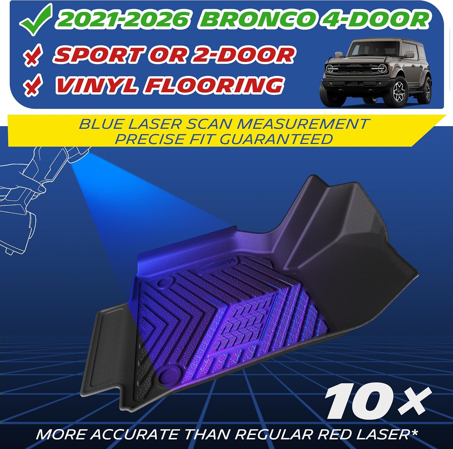 Thumbnail 3 de Michelin All-Weather Vehicle Mats for 2021-2026 Ford Bronco 4-Door (6 Piece) Premier