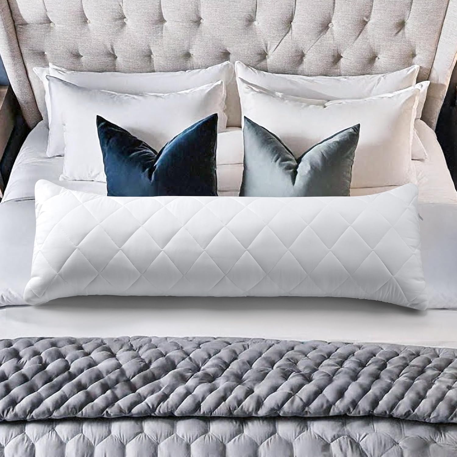 Thumbnail 5 de Utopia Bedding gestepptes Körperkissen 40x145 cm – Schwangerschafts- und Umstandskissen aus Polyester, ideal für Seitenschläfer