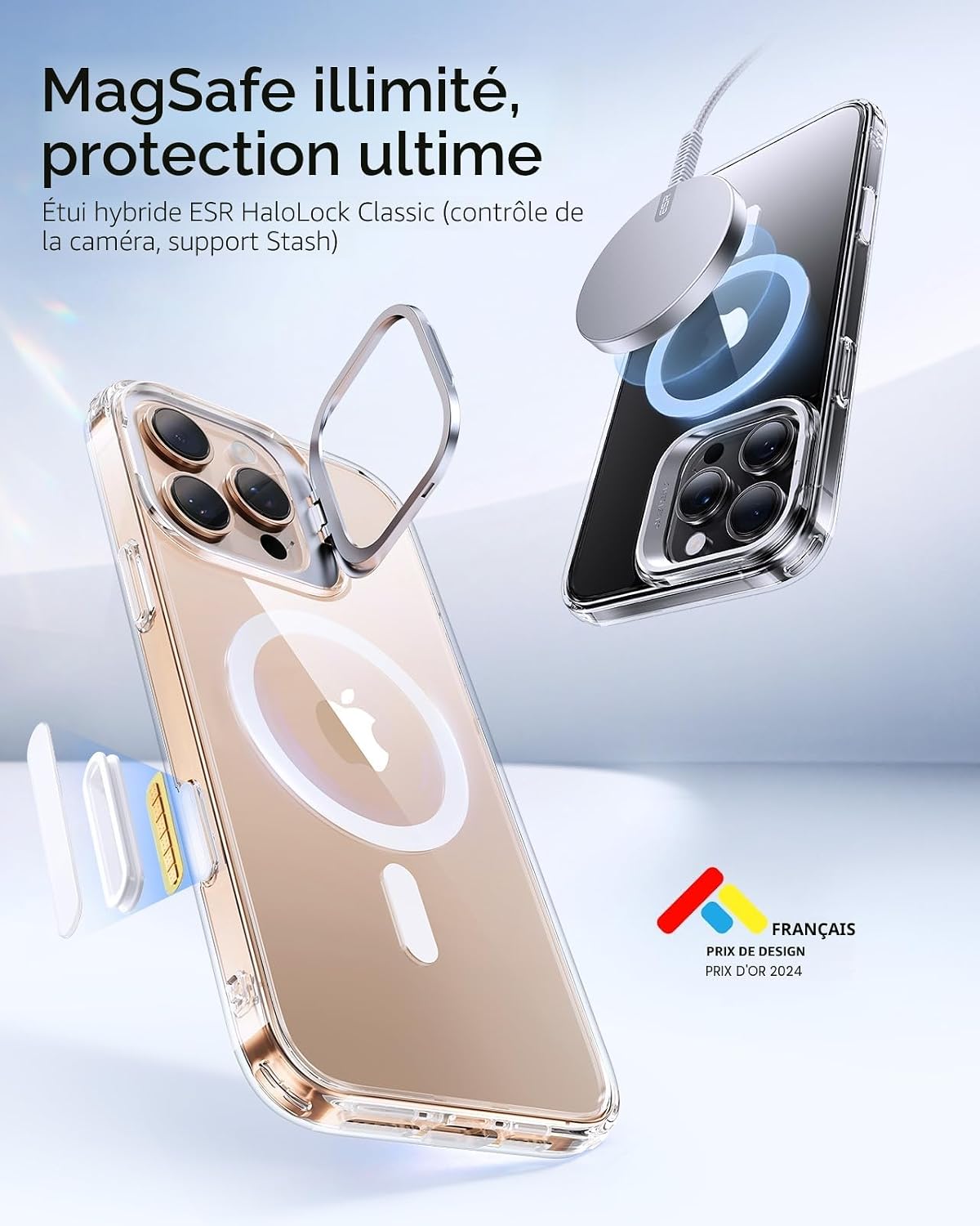 Detalle de ESR Coque iPhone 16 Pro Max 1500 g MagSafe