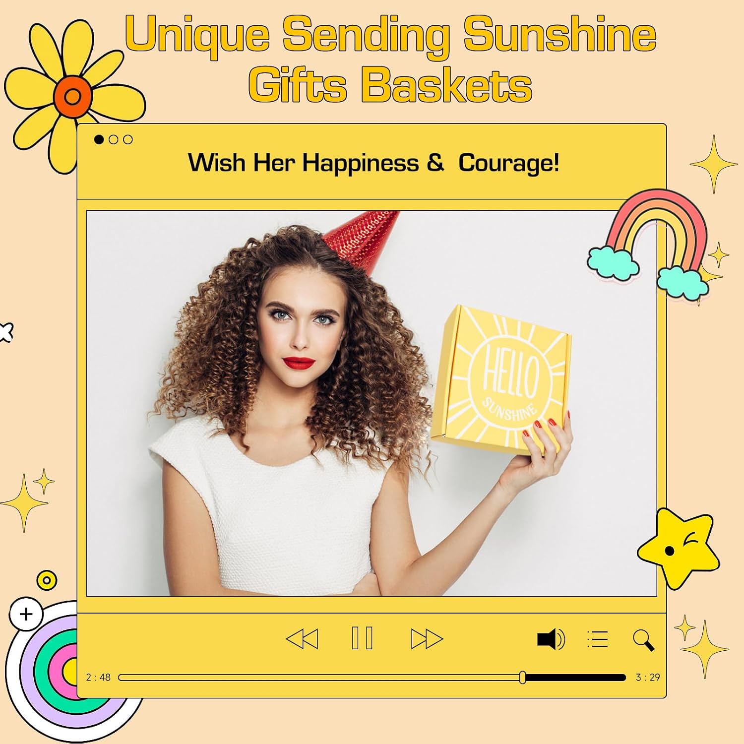 Thumbnail 1 de BRIGHTEN UP HER DAY! 10pcs Gift Basket Set
