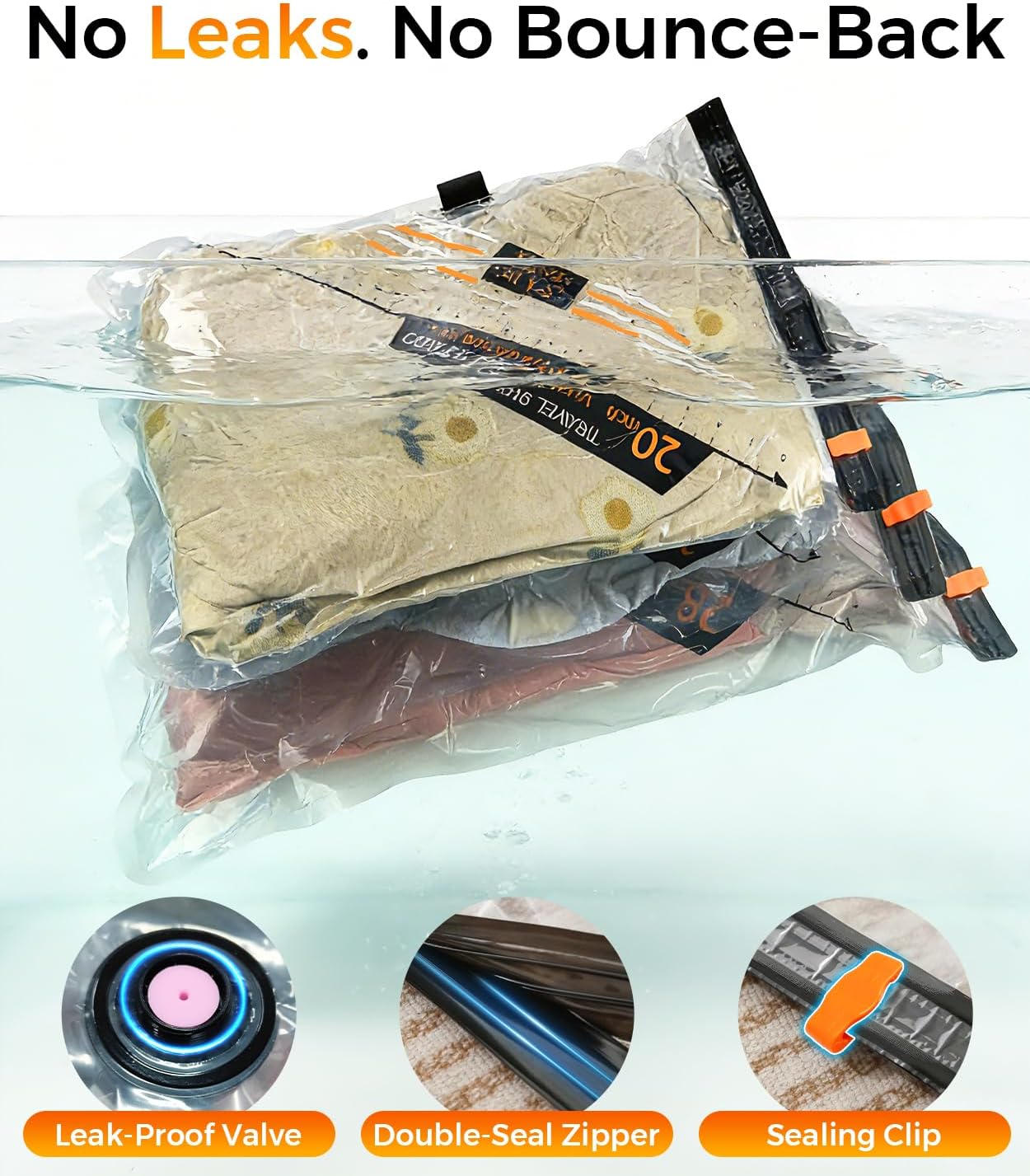 Thumbnail 6 de Rechargeable cordless vacuum storage bags for travel – 12-pack with electric pump (PE/PA, triple-seal)