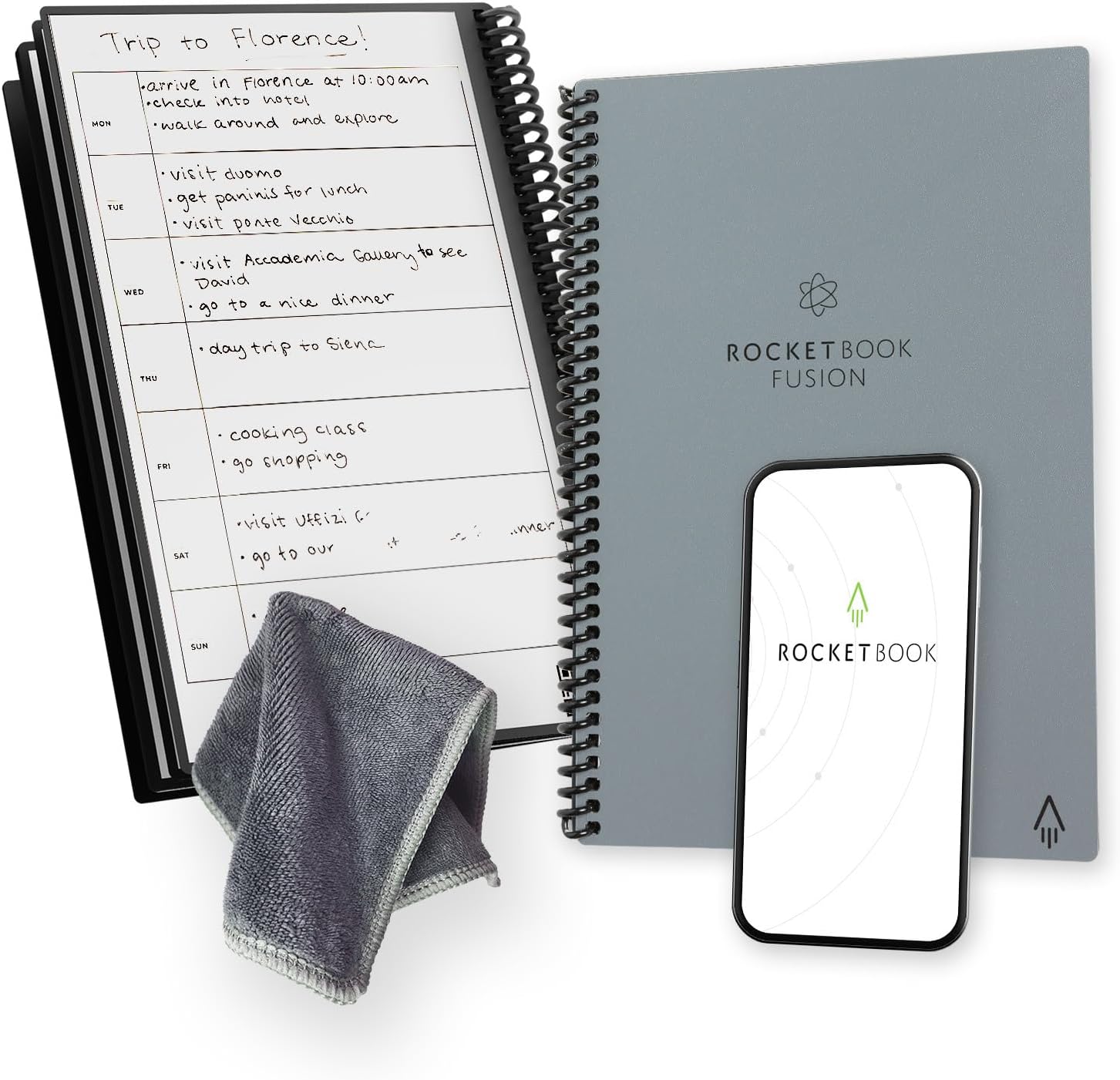 Detalle 2 de Rocketbook Fusion – niedatowany planer wielokrotnego użytku Executive, turkusowy