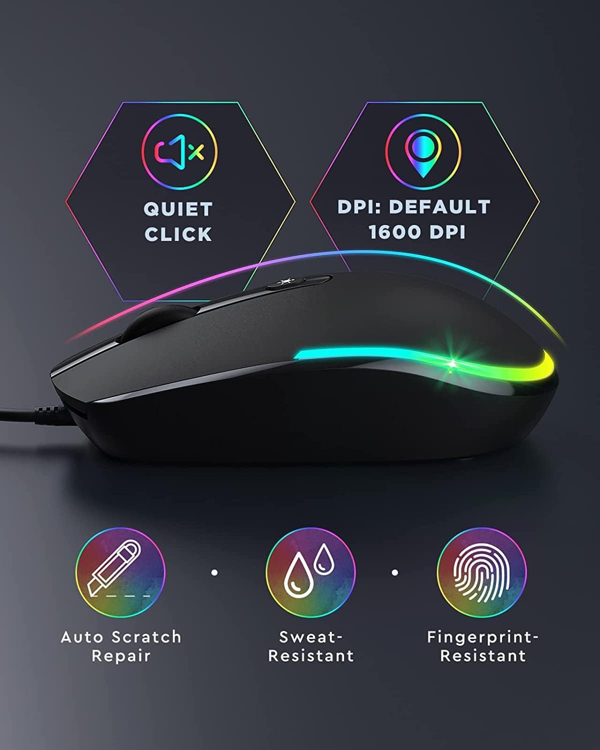Detalle de Seenda Wired Mouse with 1600 DPI