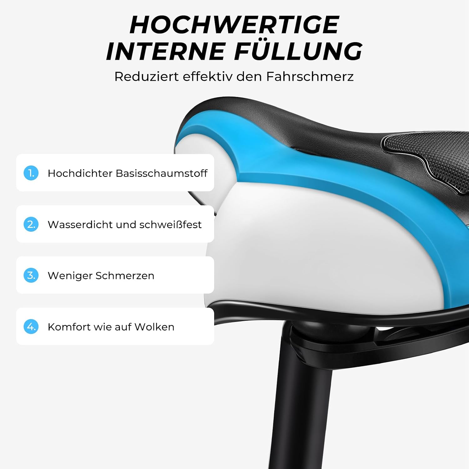 Detalle 2 de YOUNGDO Gel-Fahrradsattel – ergonomisch, komfortabel und atmungsaktiv