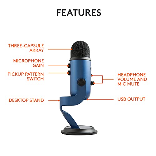 Thumbnail 6 de Logitech Creators Blue Yeti USB Microphone — Midnight Blue