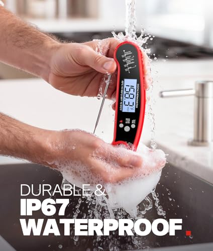 Detalle de ONFIKY Meat Thermometer Digital — 1–2 Sec Instant Read, IP67 Waterproof & Ultra-Fast