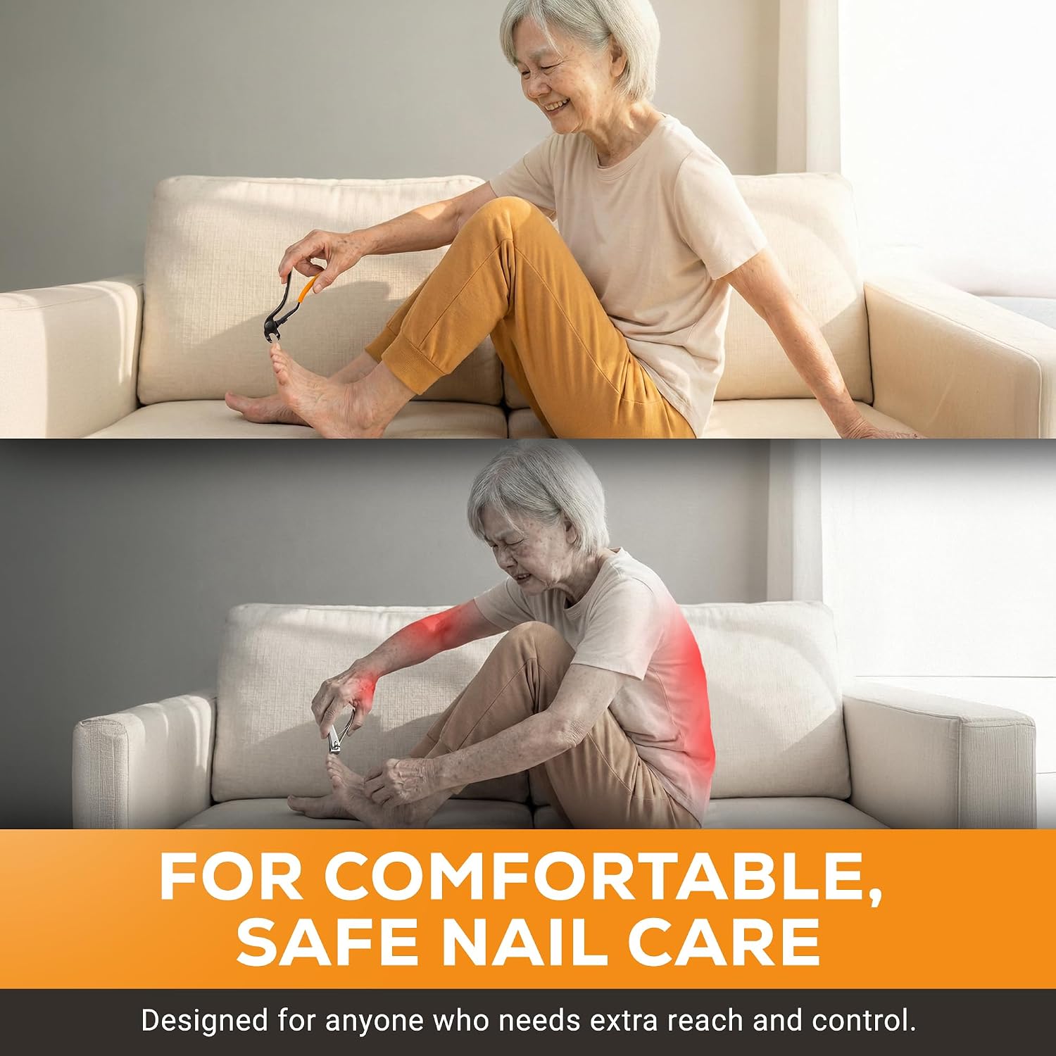 Detalle 2 de EZPIK Thick Toe Nail Clippers for Seniors with Nail File Set