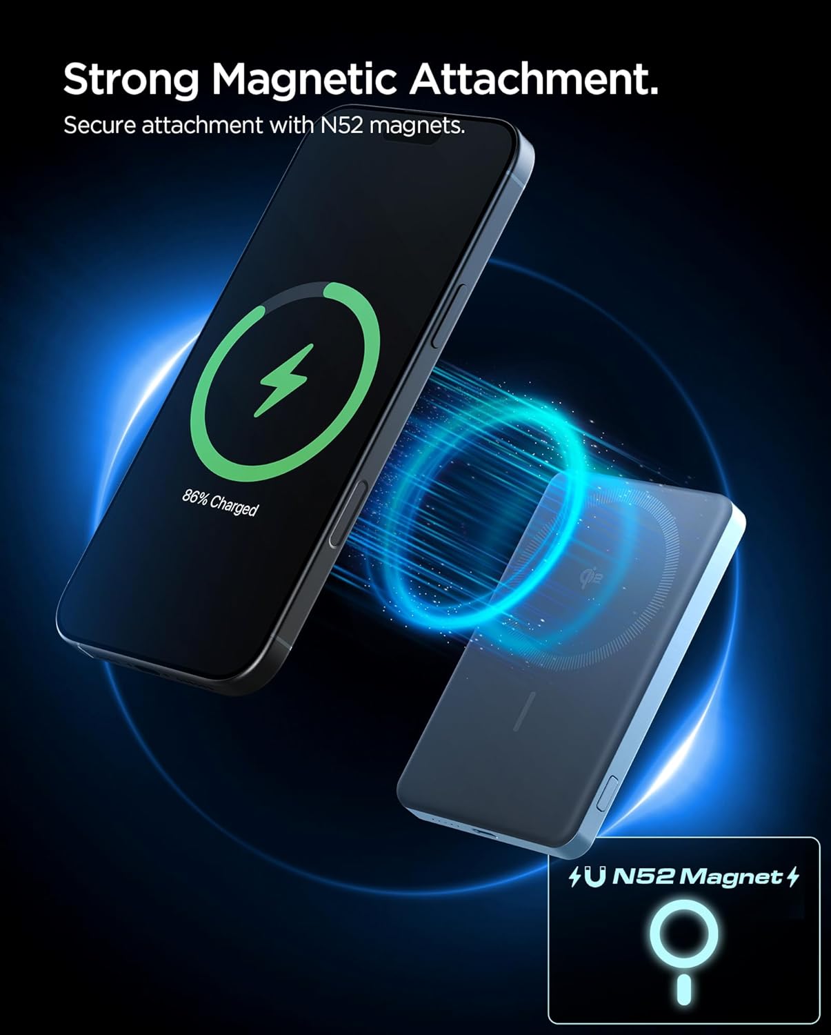 Thumbnail 4 de Spigen Essential Qi2 Batterie Externe sans-fil 5 000 mAh 22,5 W (MagSafe) – Bleu