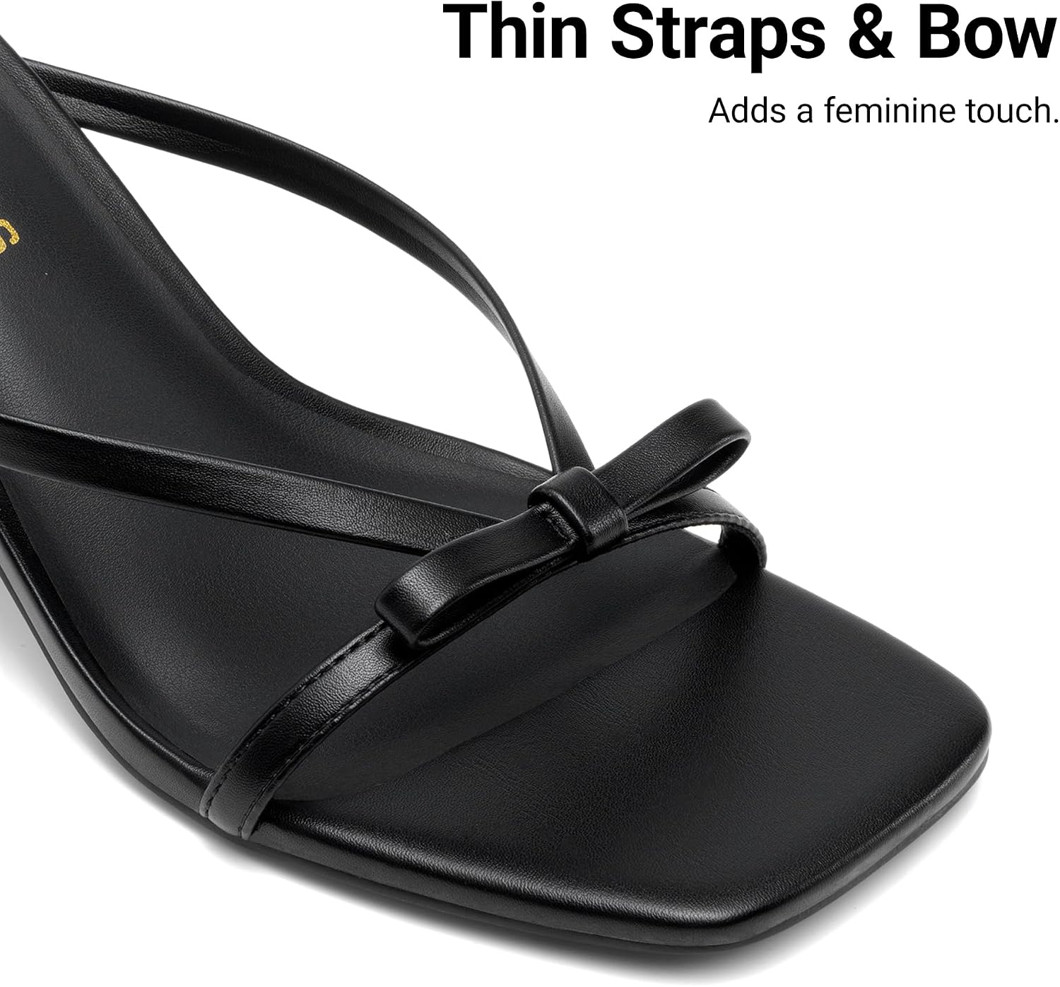 Detalle 2 de DREAM PAIRS Bow Kitten Heel Sandals, 2.36-Inch Heel, Slip-On