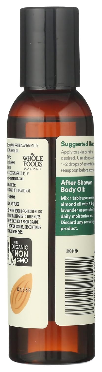 Detalle de 365 by Whole Foods Market Organic Softening Sweet Almond Oil for Skin & Hair Care