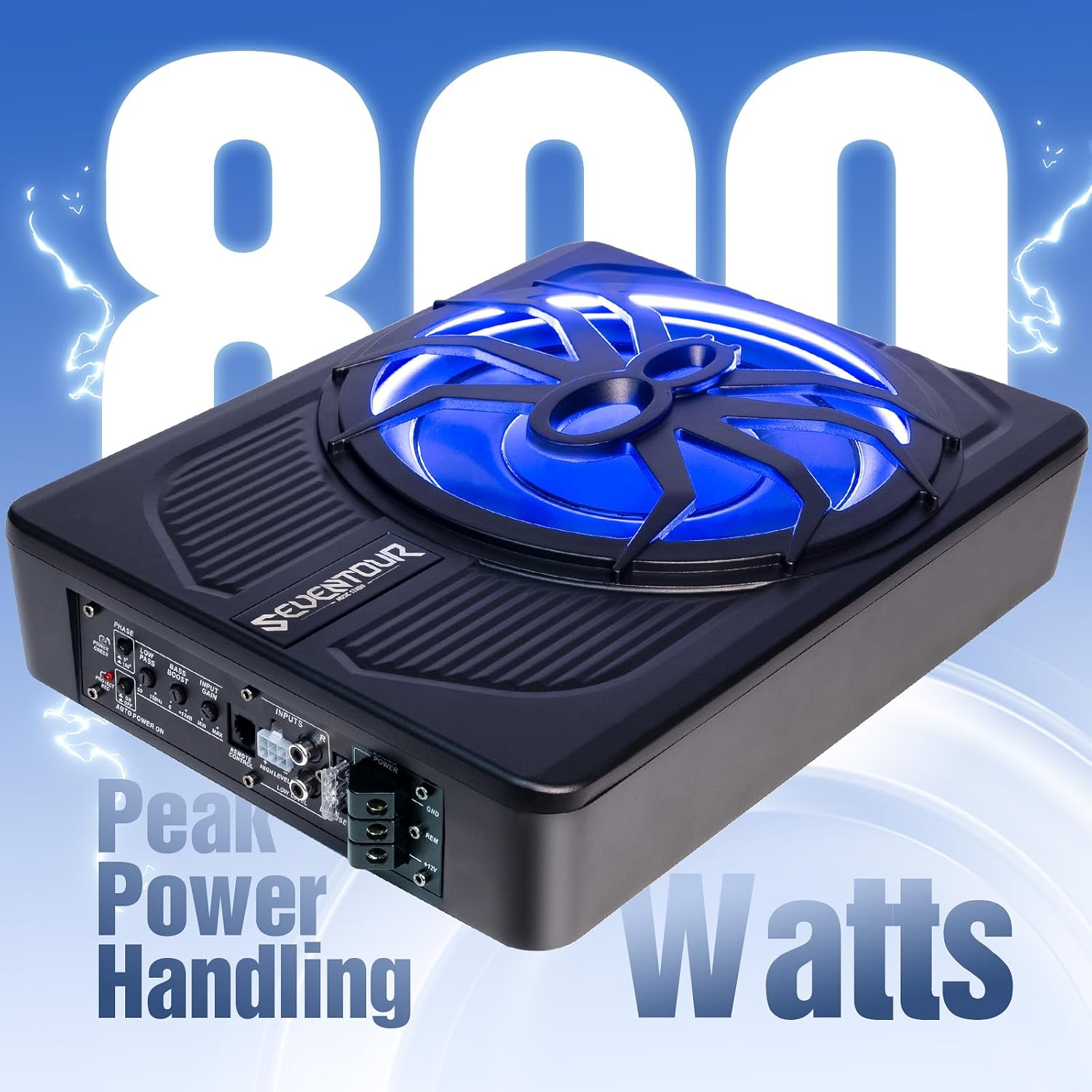 Thumbnail 1 de 10" Upgrade 800W Slim Under Seat Powered Subwoofer