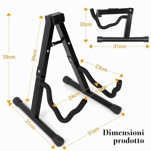 Detalle 2 de CAHAYA Supporto Chitarra da Terra a Forma di A Pieghevole Universale