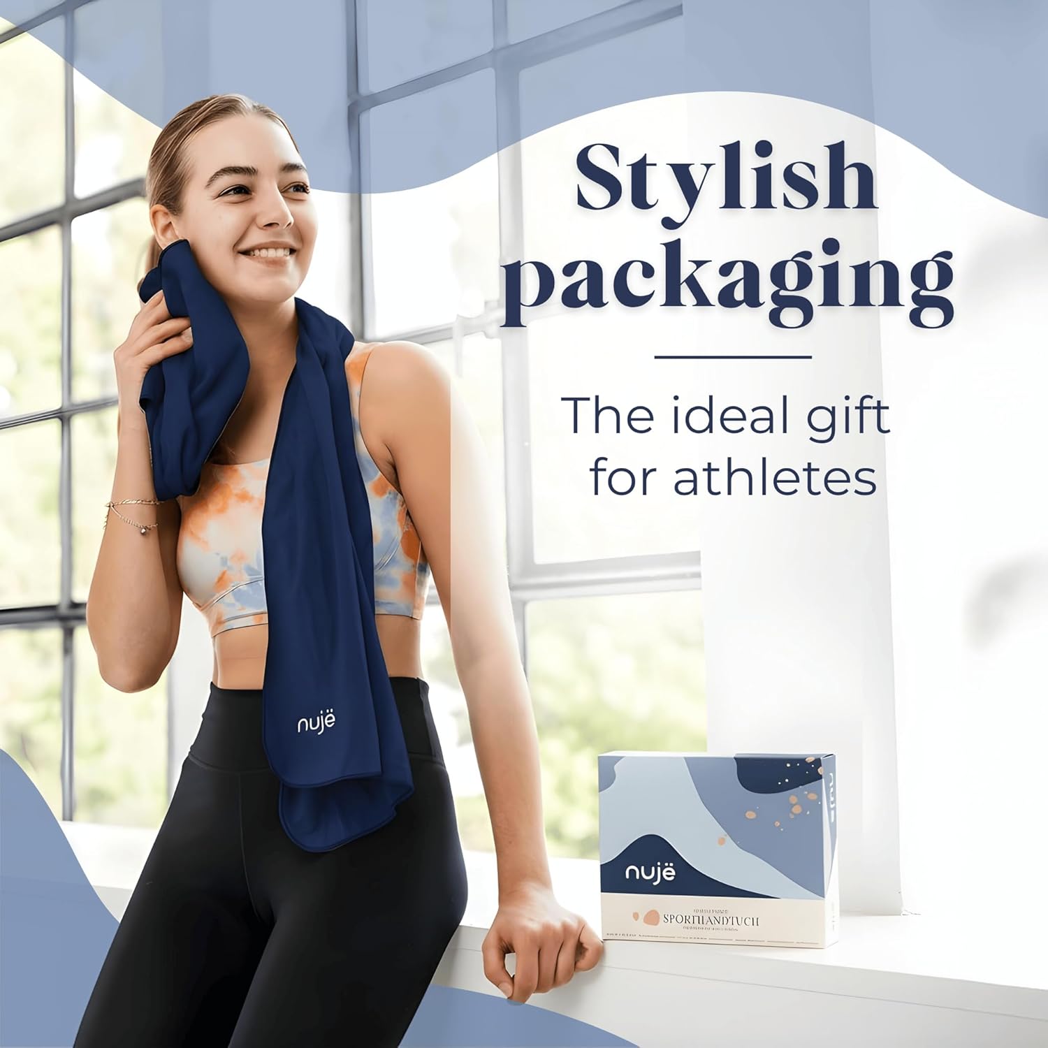 Thumbnail 4 de nujë Fitness Handtuch mit Tasche (Microfaser) – extra groß 125x50 cm, inklusive Geschenkverpackung