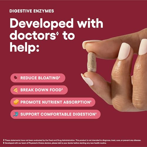 Detalle de Physician's CHOICE Digestive Enzymes for Bloating & Digestion — 16 Enzymes, SBO Probiotics & Organic Prebiotics, 60 Count