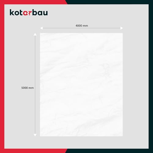 Detalle de KOTARBAU Set di 6 Telo Copritutto per Imbianchino – 4 x 5 m, Polietilene Trasparente, Resistenti e Riutilizzabili
