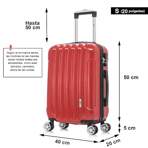 Detalle de 1990s Maleta cabina 55x40x20 cm roja 40L