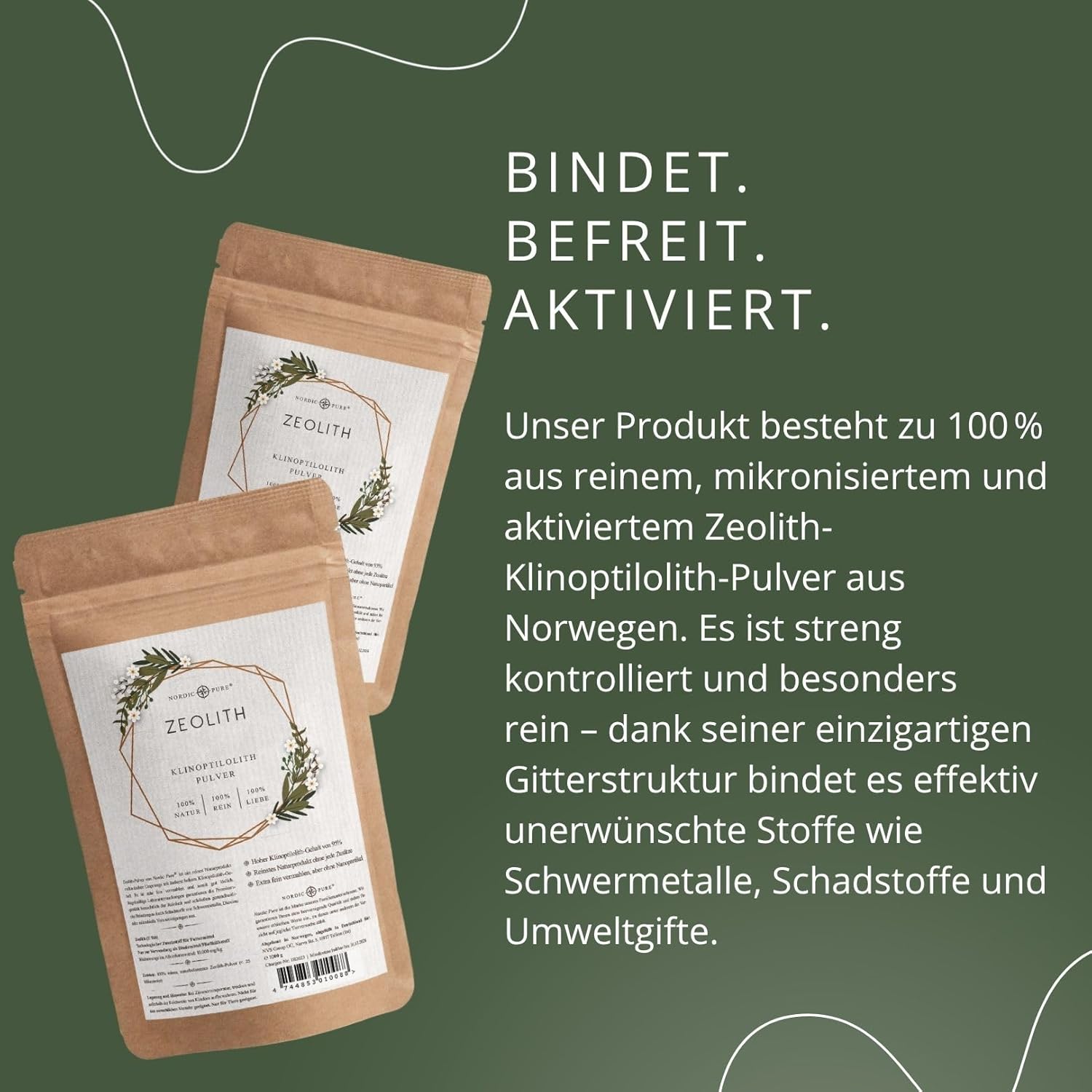 Detalle 2 de Nordic Pure Zeolith Pulver 1000g