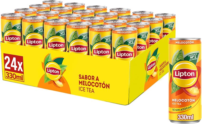 Detalle de Lipton Té helado melocotón 24 latas 330 ml 🥤