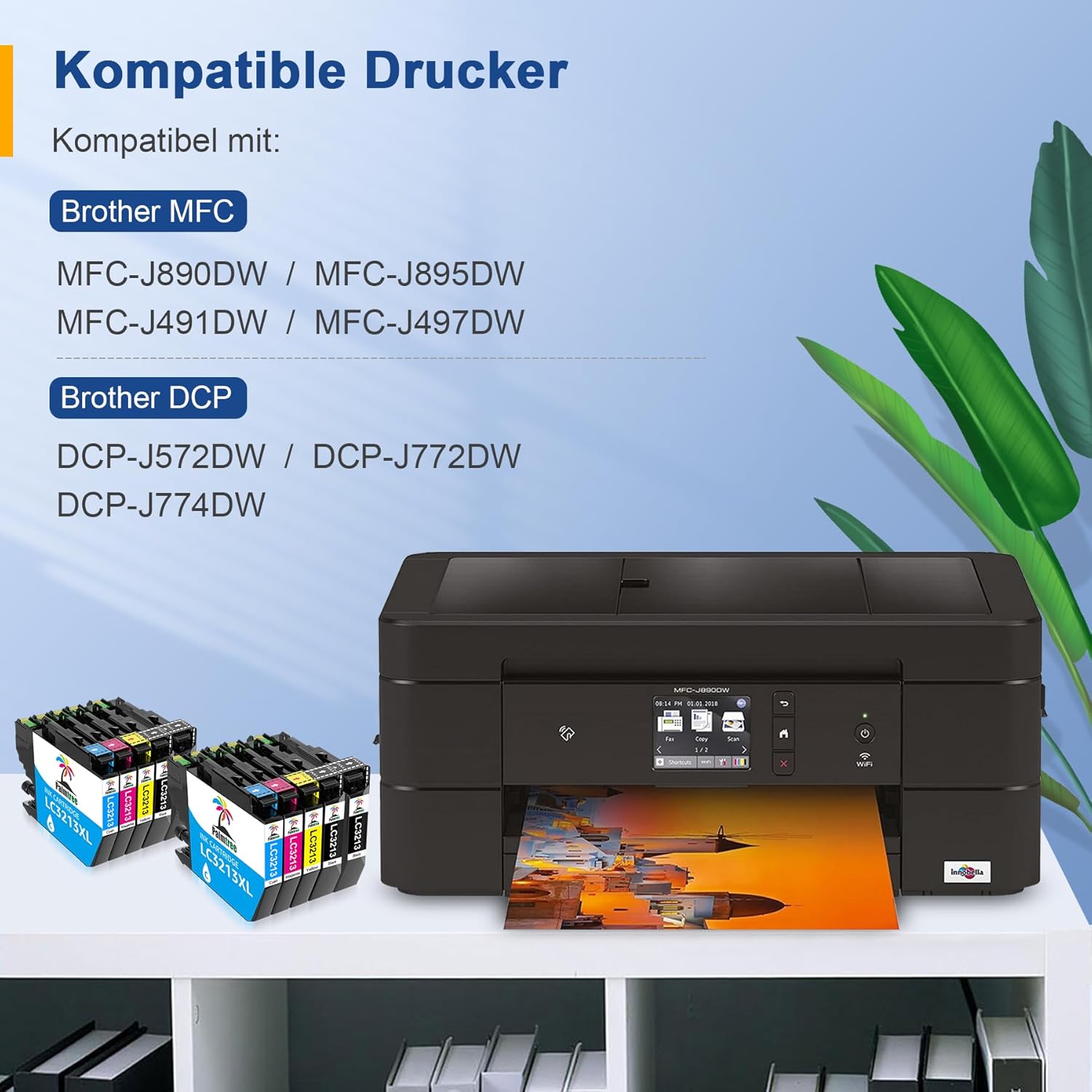 Thumbnail 2 de Palmtree LC3213 XL LC3211 Druckerpatronen 10er-Pack – kompatibel mit Brother MFC-J4900-Serie (LC3213/LC3211)