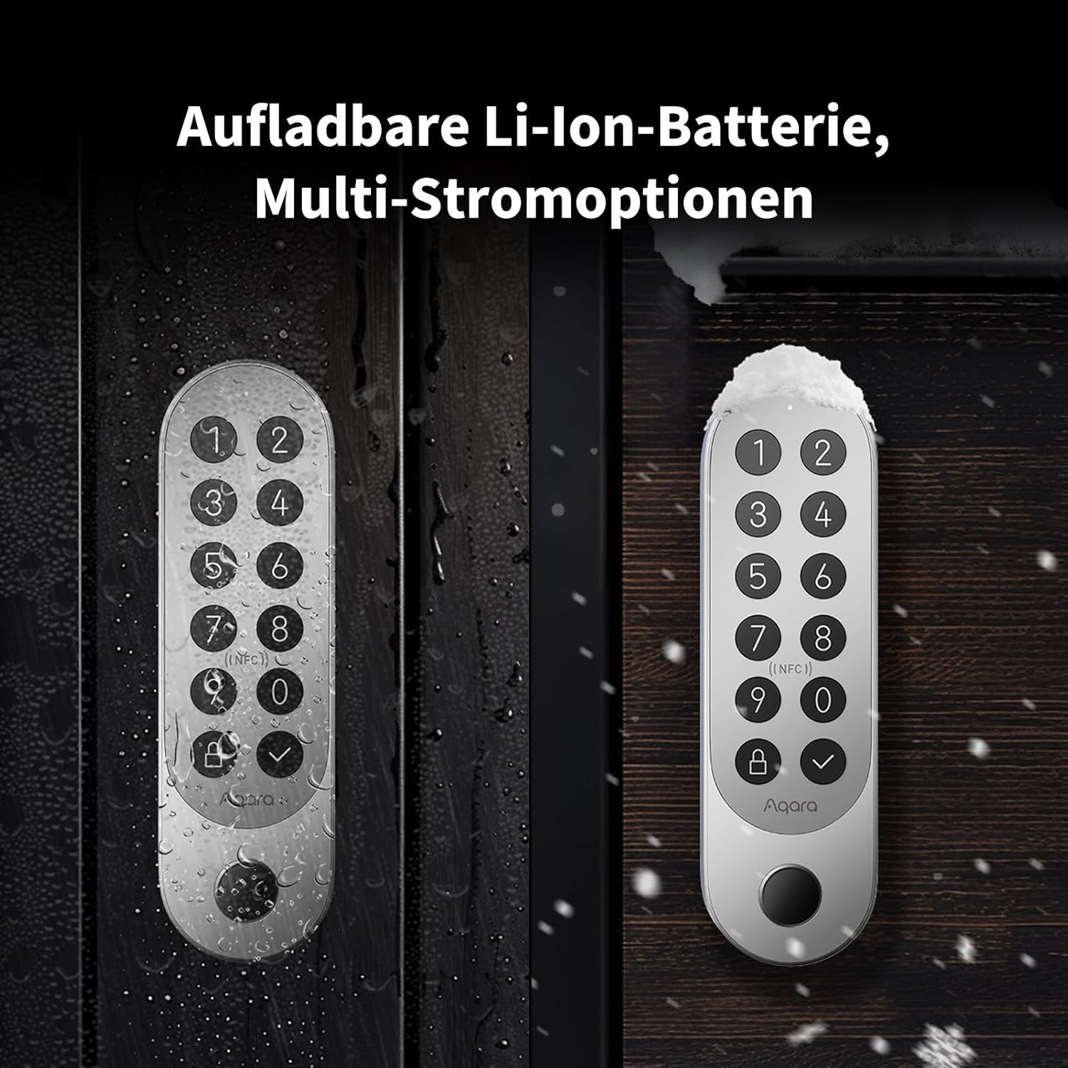 Thumbnail 5 de Aqara Smart Lock U200 mit Fingerabdruck – Matter over Thread, Apple Home Key & Akku, kompatibel mit HomeKit, Google Home, Alexa und SmartThings (schwarz)