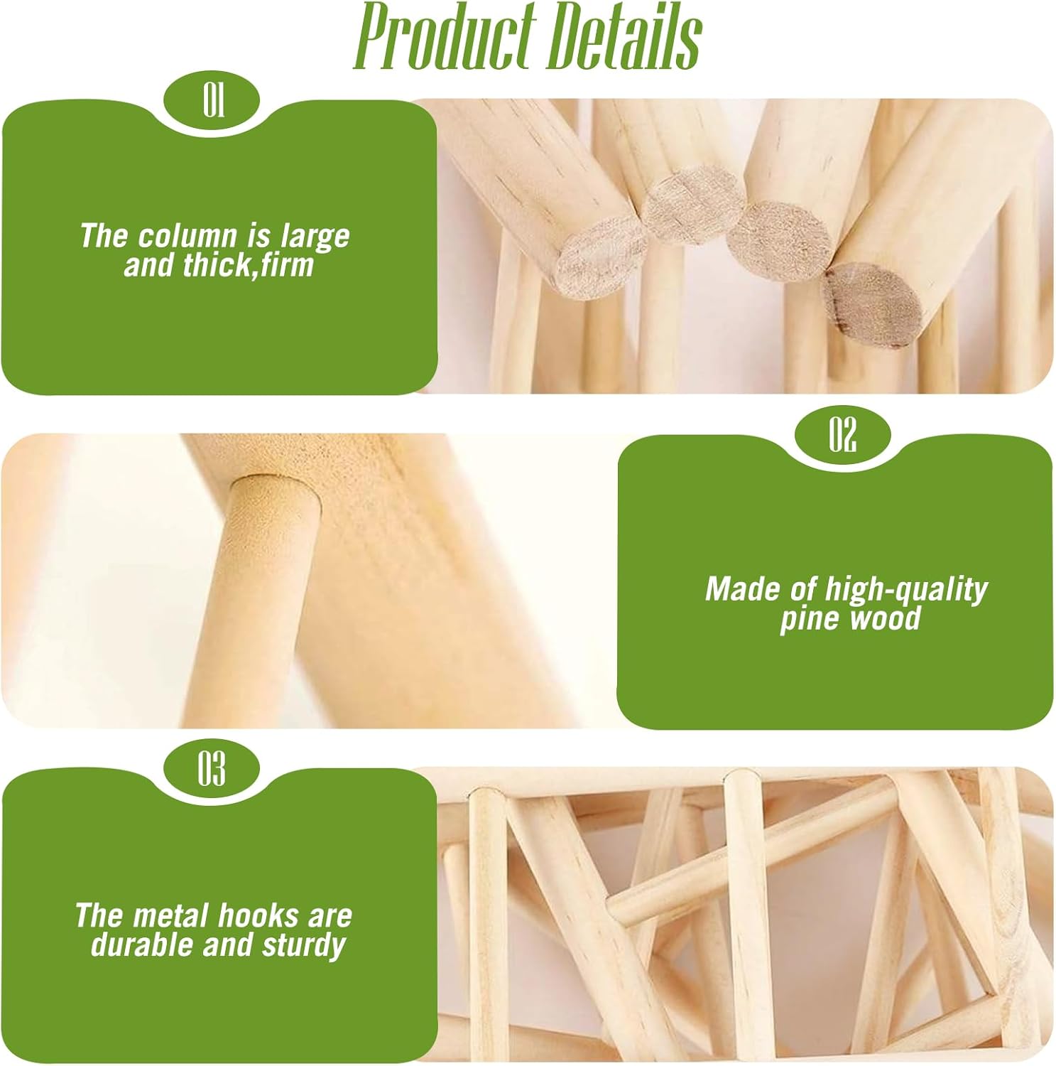 Detalle de 4 Pack Bird Cage Ladder with Hanging Wooden Design – 3–6 Step Climbers for Parakeets, Parrots & More