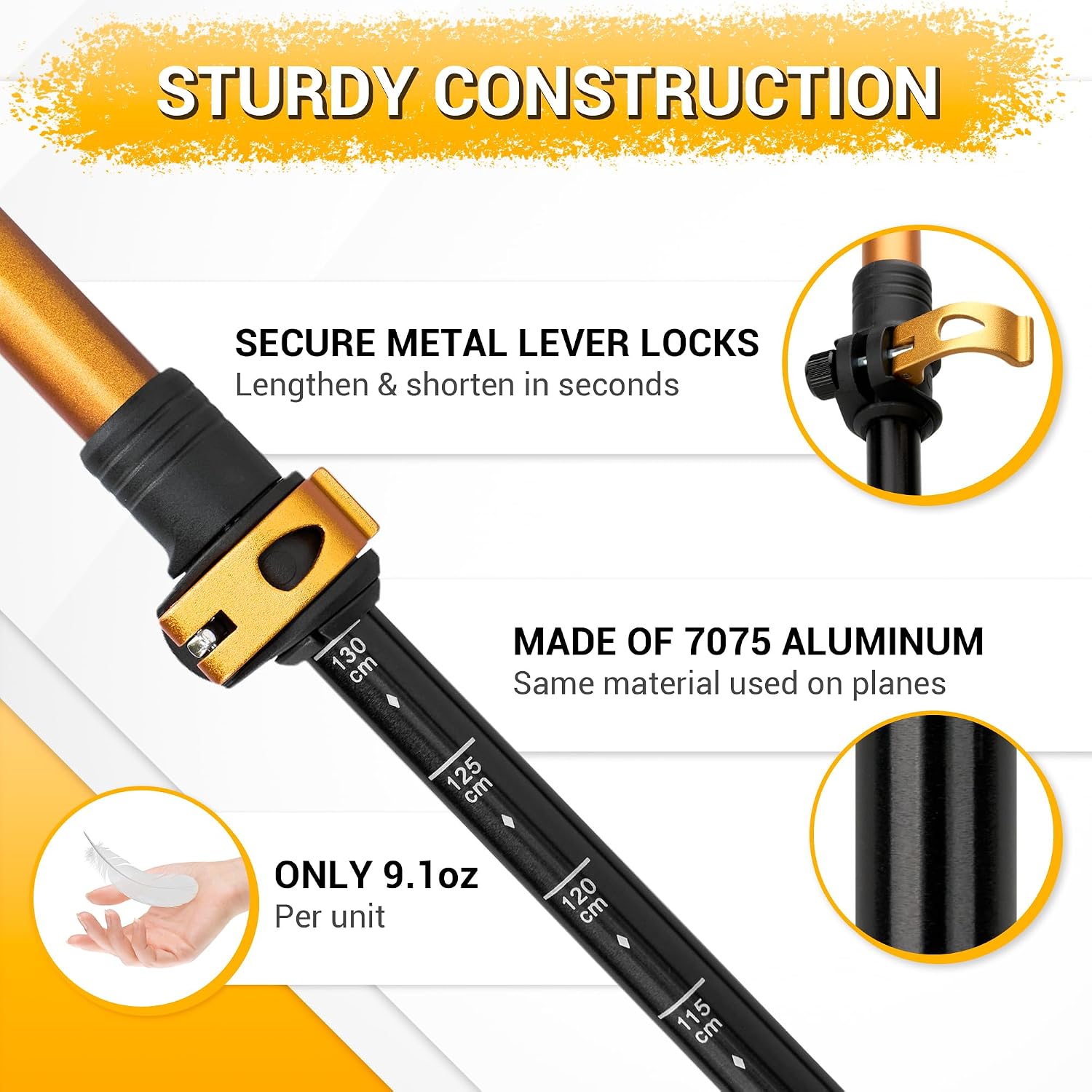 Thumbnail 2 de TheFitLife Trekking Poles – Lightweight 7075 Aluminum Hiking Poles with Cork Grips