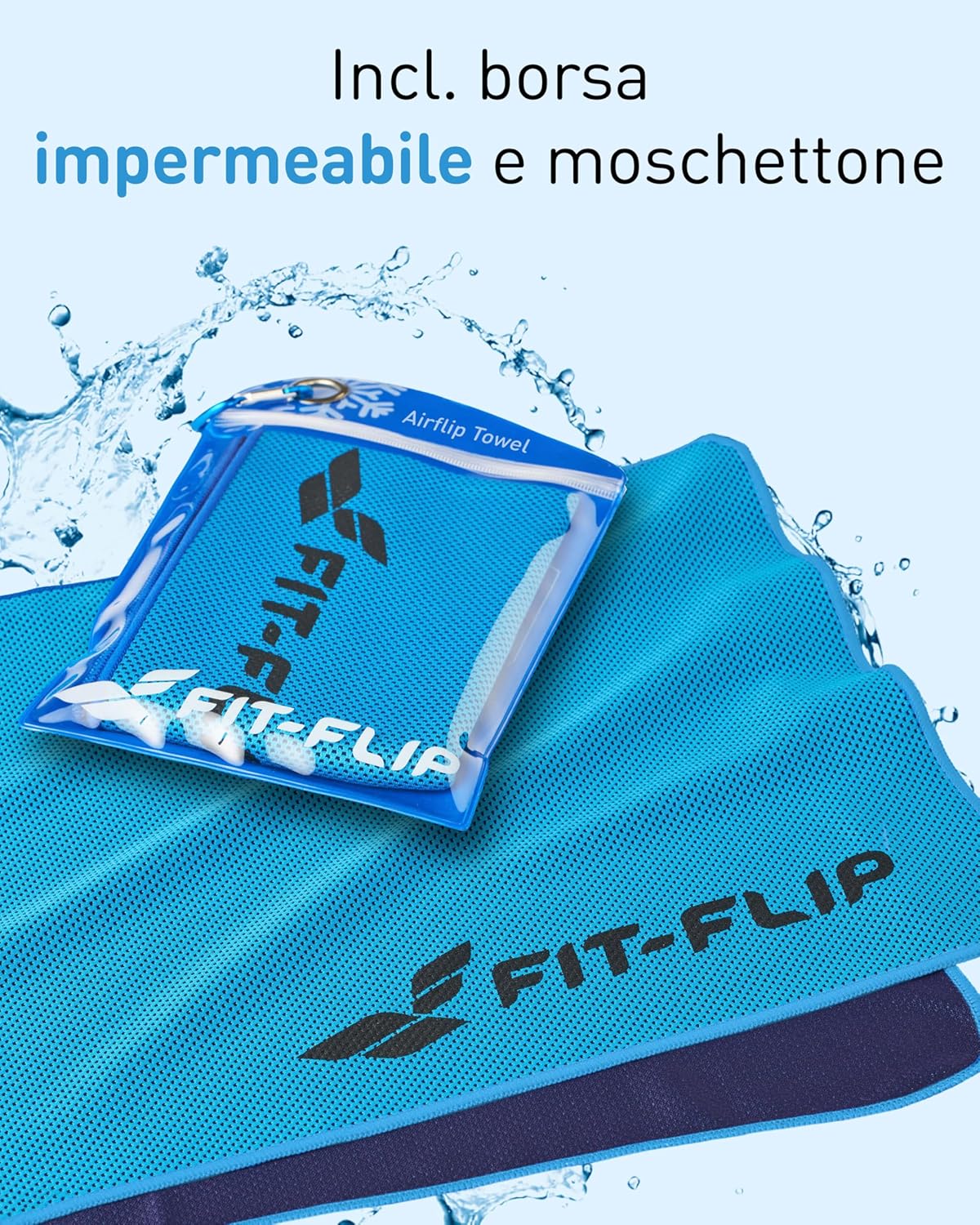 Thumbnail 2 de Fit-Flip Set da 3 asciugamani rinfrescanti 100x30 cm: microfibra traspirante, effetto cooling senza chimica