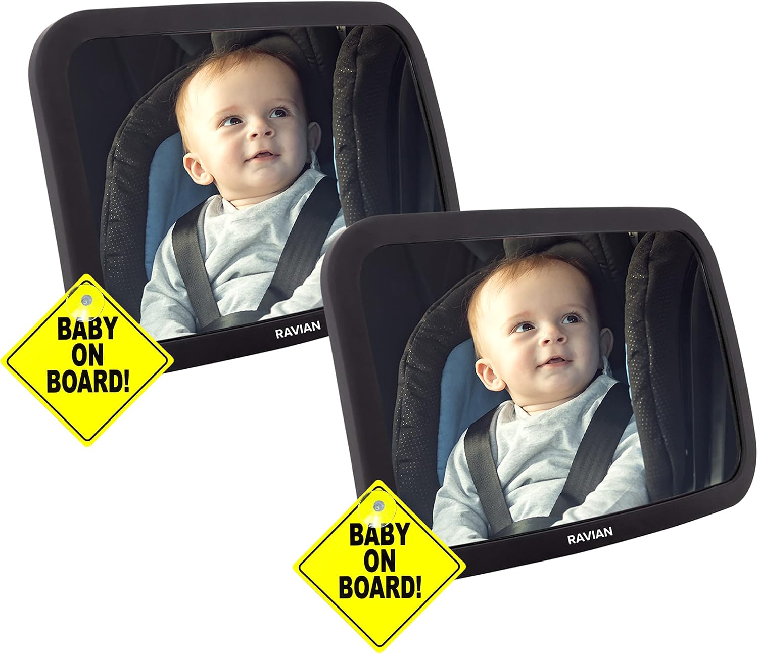 Thumbnail 4 de Baby Car Mirror for Back Seat – Wide, Shatterproof & 360° Adjustable for Rear‑facing Safety