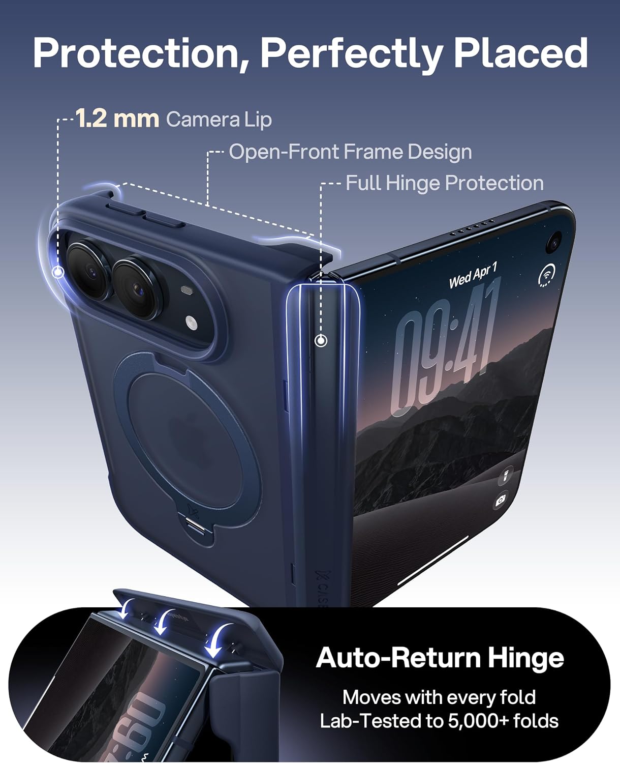 Thumbnail 5 de CASEKOO MagicStand Pro iPhone Duo Case, 360° Magnetic Stand, Night Sky Blue