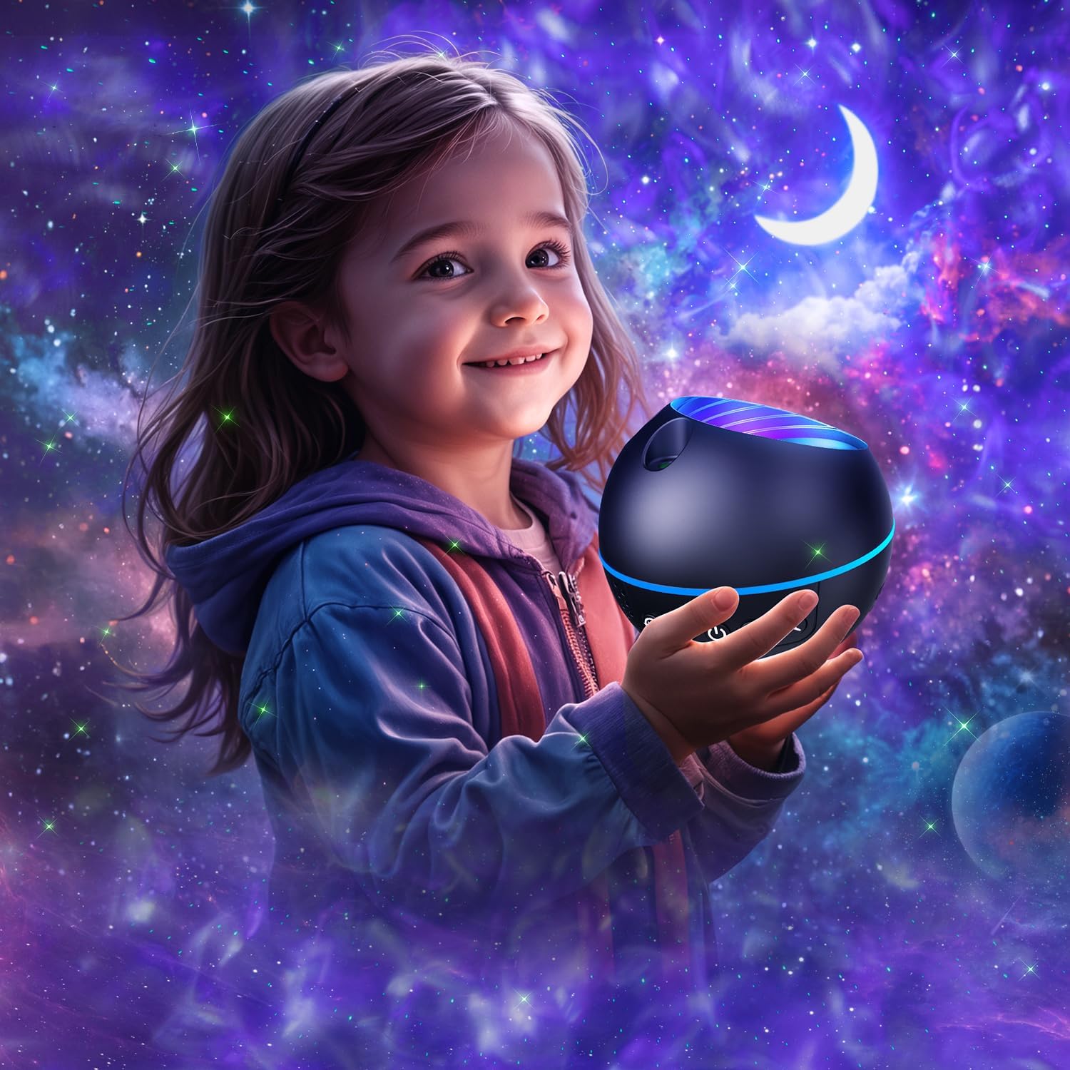 Thumbnail 1 de Sternenhimmel Projektor für Kinder – 3-in-1 Mondlicht, Galaxie-LED-Projektor, Fernbedienung