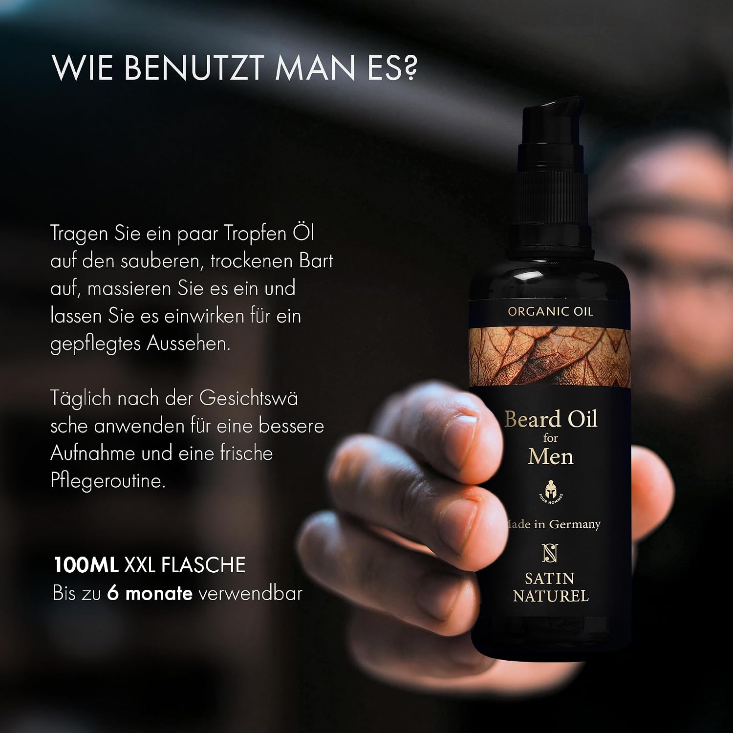 Thumbnail 6 de Satin Naturel BIO Bartöl kaltgepresst 100 ml – Premium Bartpflege für Herren