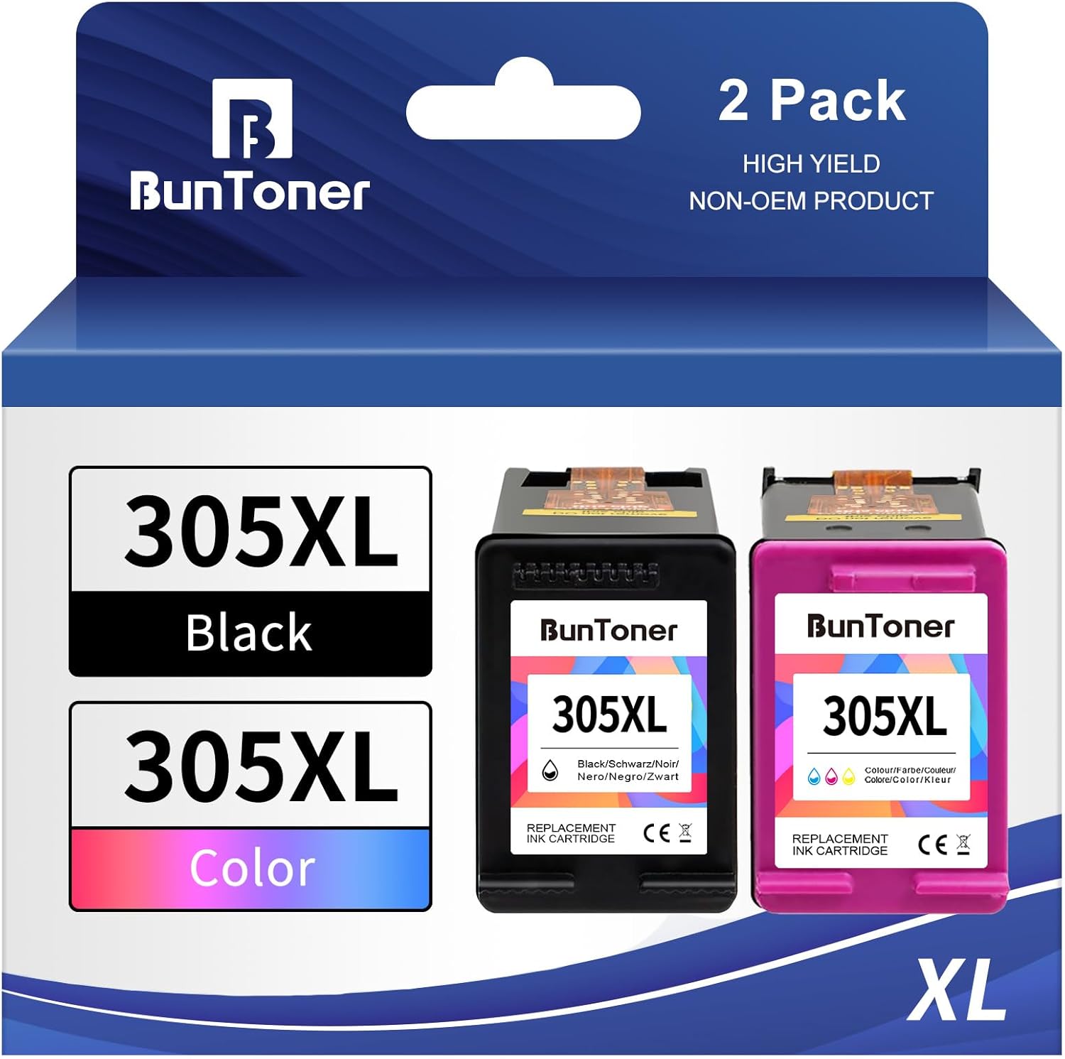 BunToner 305 XL Patronen Schwarz/Farbe 2er-Pack
