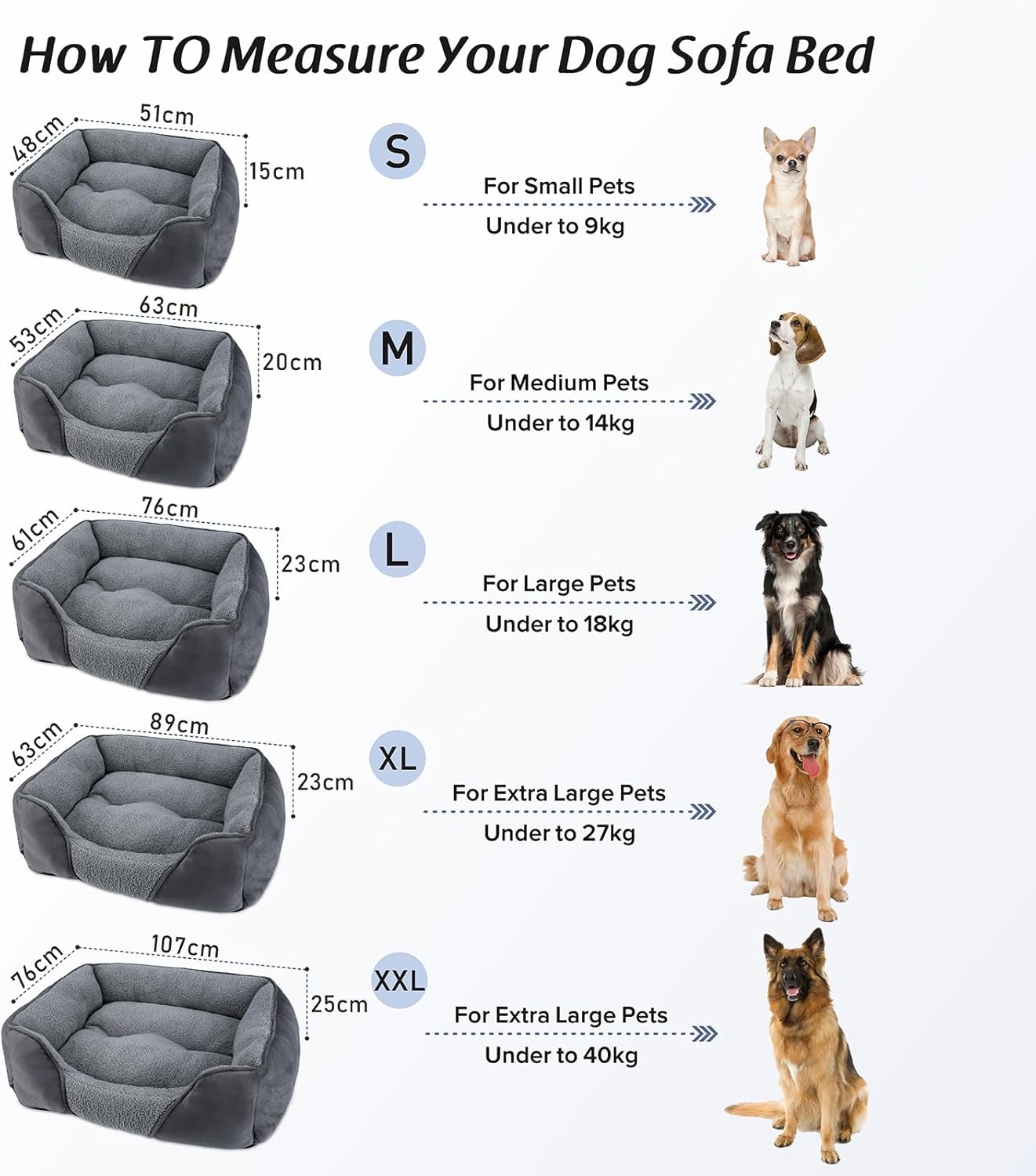 Detalle 2 de MIXJOY Small Dog Bed: Washable Rectangular Orthopedic Bed for Small Dogs and Cats