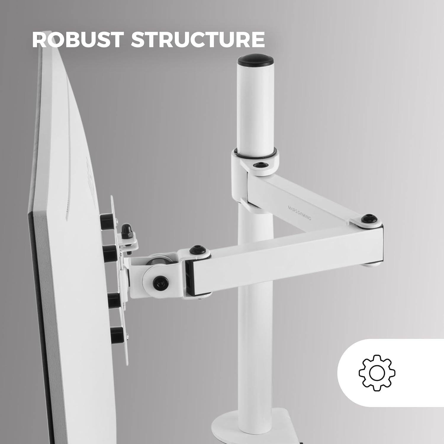 Thumbnail 3 de Mars Gaming MARM1 Blanc – support de moniteur à bras articulé VESA75/100 jusqu’à 32
