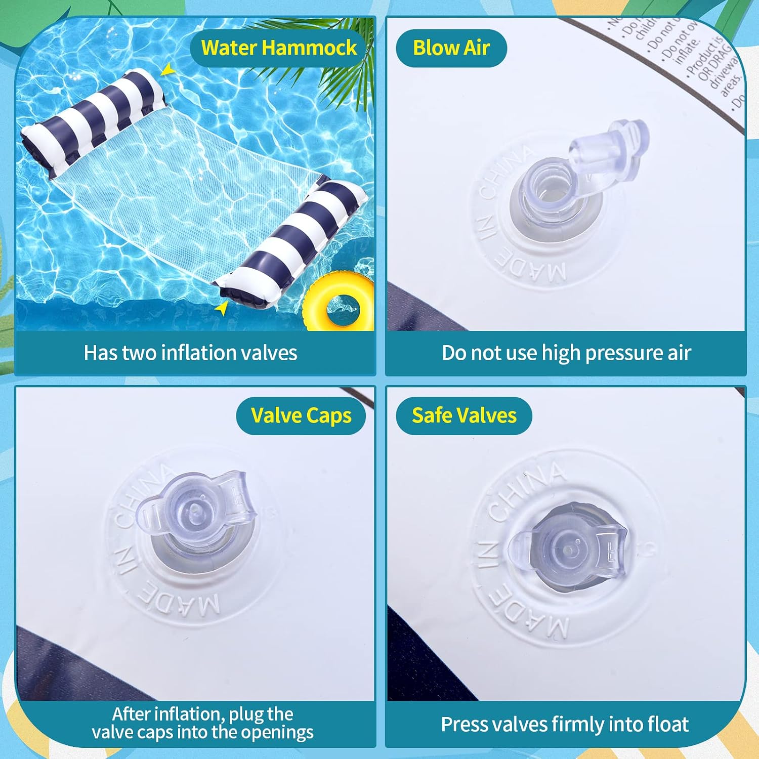 Detalle de Arbolisse Luftmatratze Pool Zubehör Spaß – 4-in-1 Wasserhängematte, 2 Stück