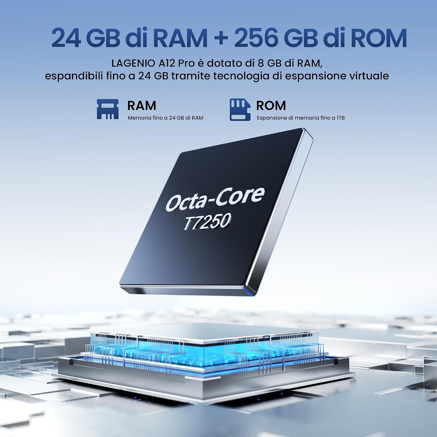 Detalle de LAGENIO A12 Pro: Android 15, schermo 6.9