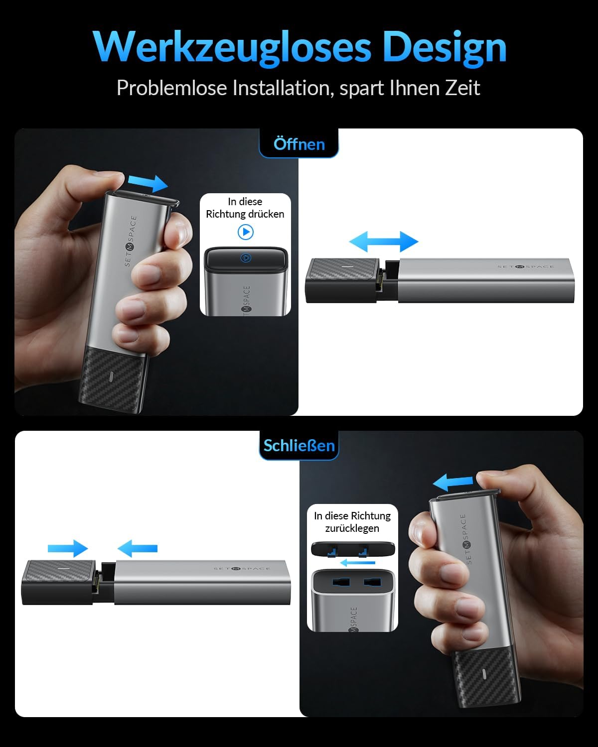 Thumbnail 3 de SETMSPACE M2 NVMe Gehäuse 1064 MB/s