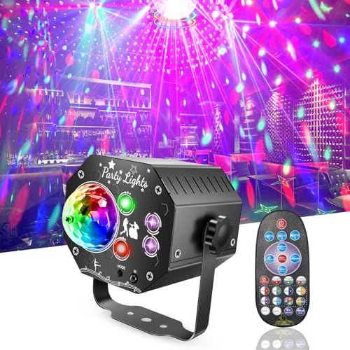 Detalle de Nauotk 5 in 1 Diskolicht Partylicht – Musikgesteuerte Discokugel mit 64 Effekten