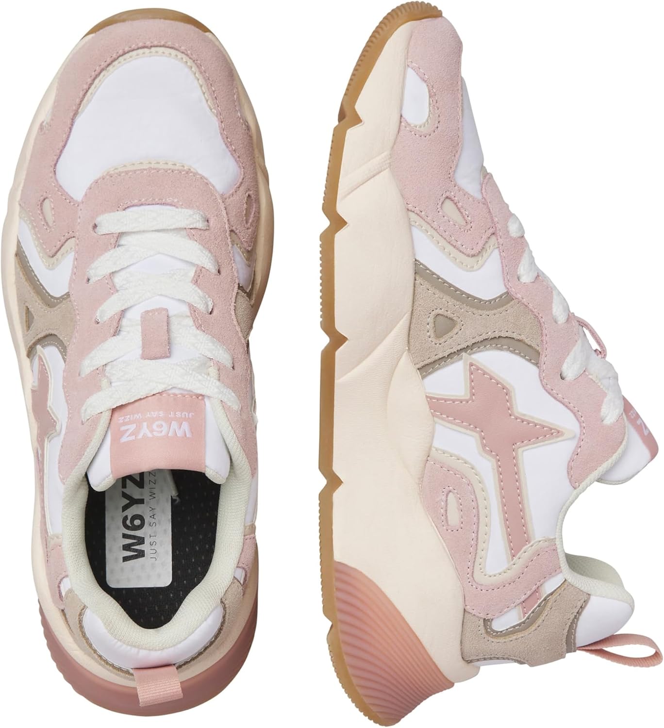 Detalle de w6yz Sneakers en Daim et Tissu Technique – allier élégance et confort au quotidien
