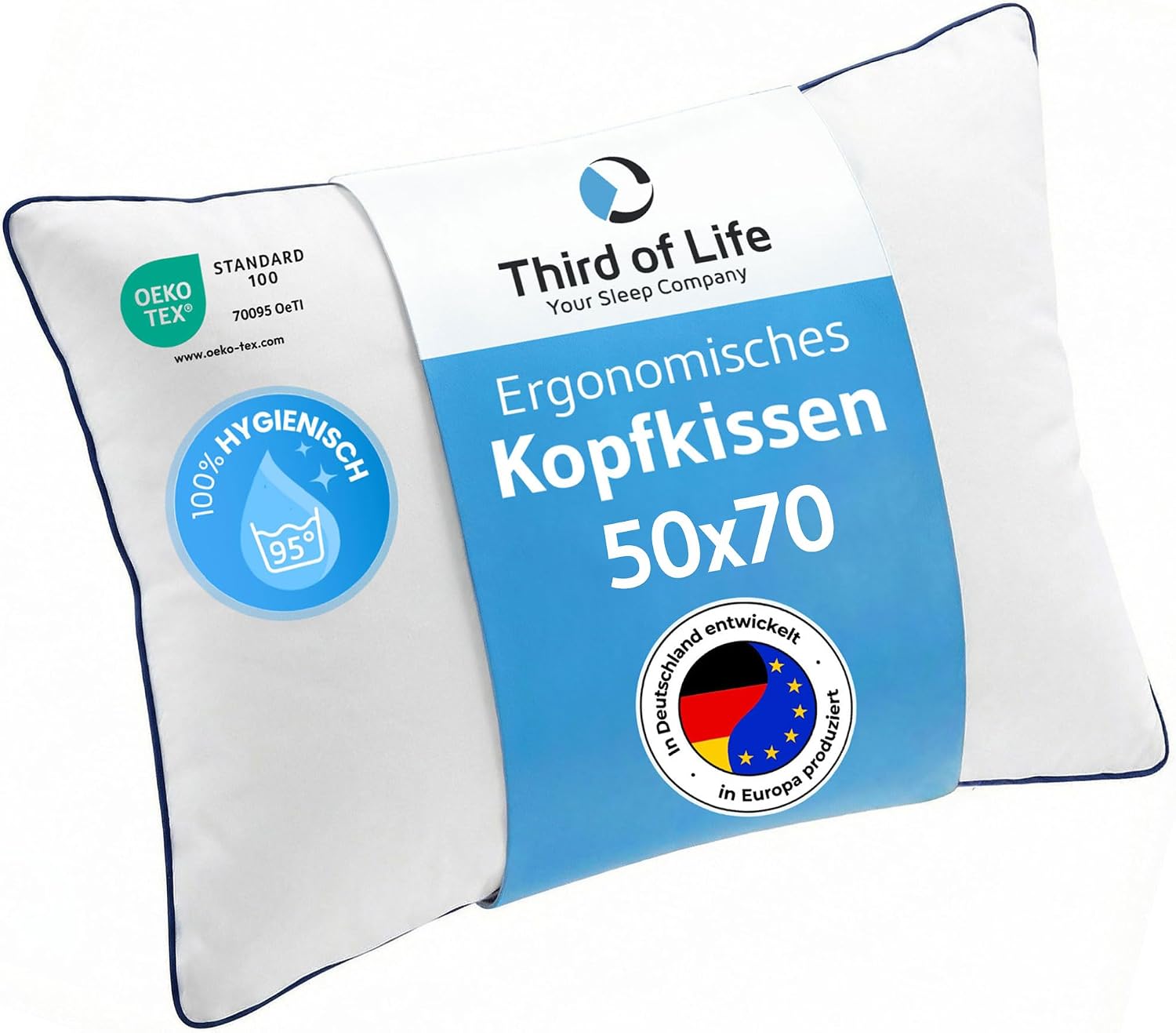 Detalle de Kopfkissen 50x70 inSPIRO – Premium-Kissen von Schlafexperten, ergonomisch für Seitenschläfer, Rückenschläfer und Bauchschläfer