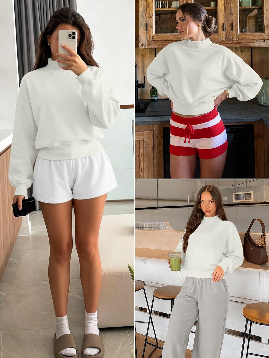 Thumbnail 5 de ATHMILE Cropped Sweatshirt Cotton
