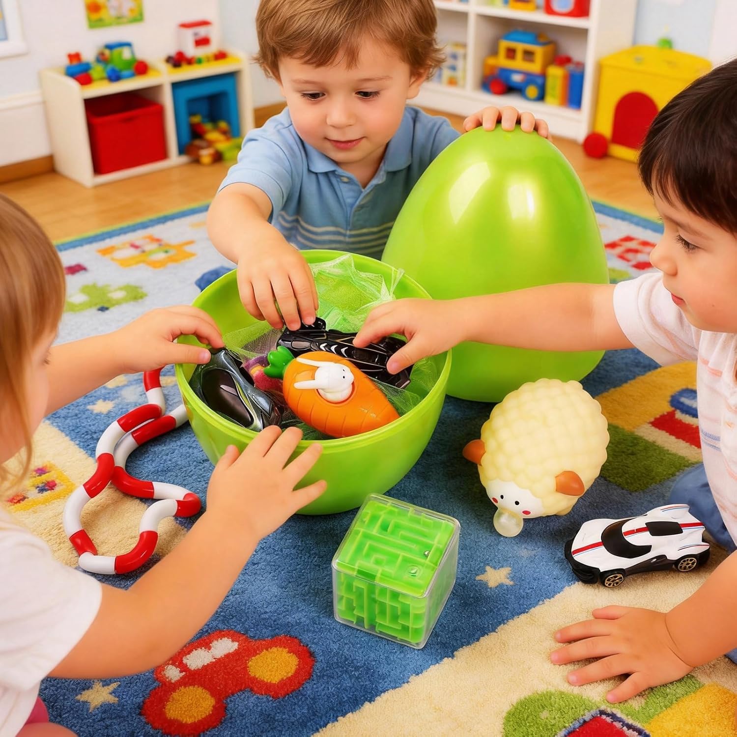 Thumbnail 2 de Outpicker 12-Piece Easter Kids Toy Gift Set (Mini Cars, Fidget & Maze) in Reusable Egg-Shaped Box