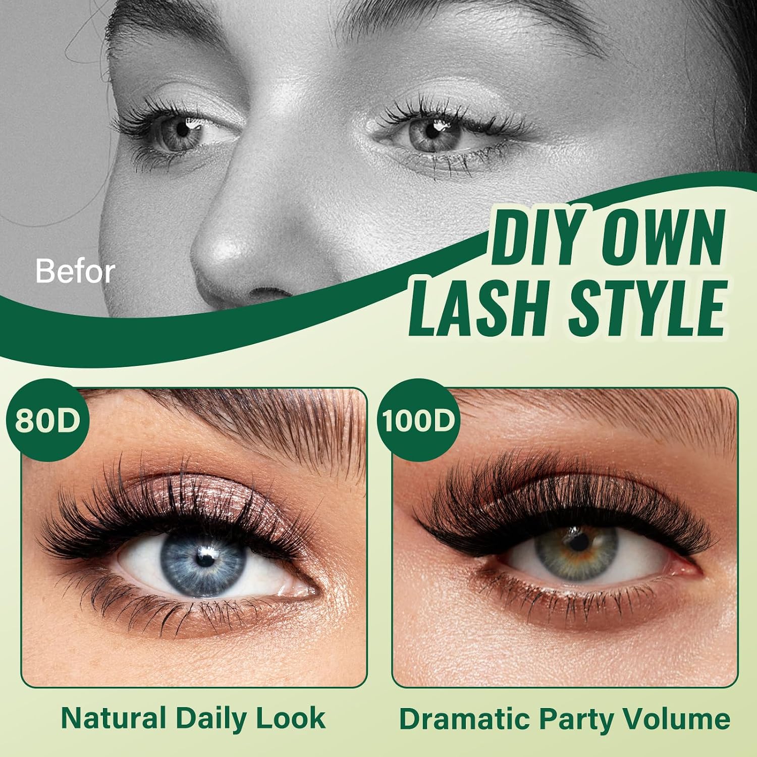 Detalle de KEYYOU Lash Clusters 9-18MIX