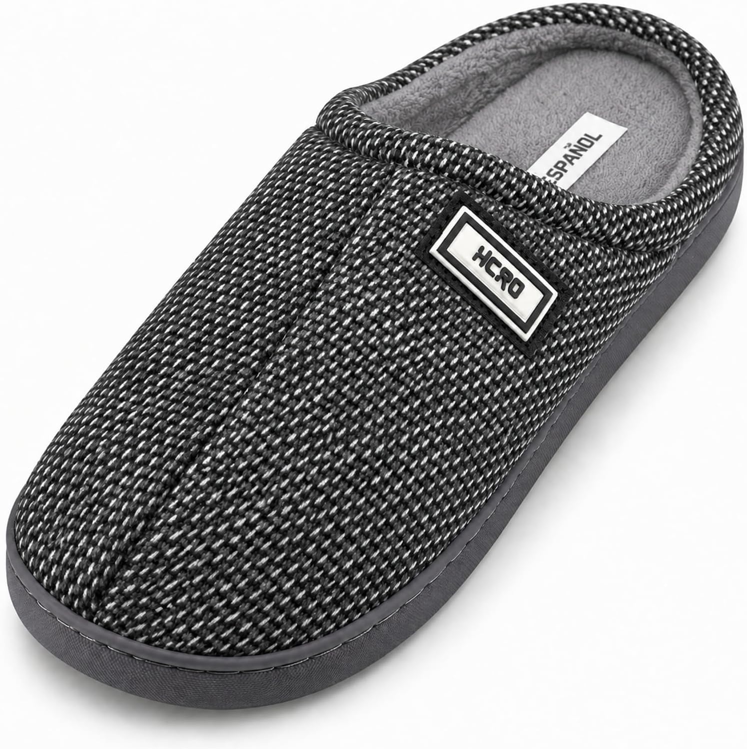 Detalle de JOMIX herenpantoffels voor de winter met bont, pluche en antislip