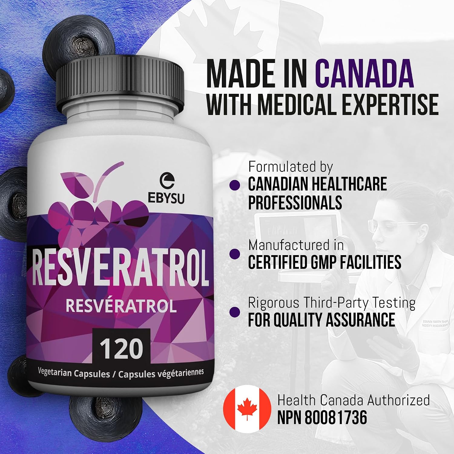Detalle 1 de EBYSU Resveratrol Supplement