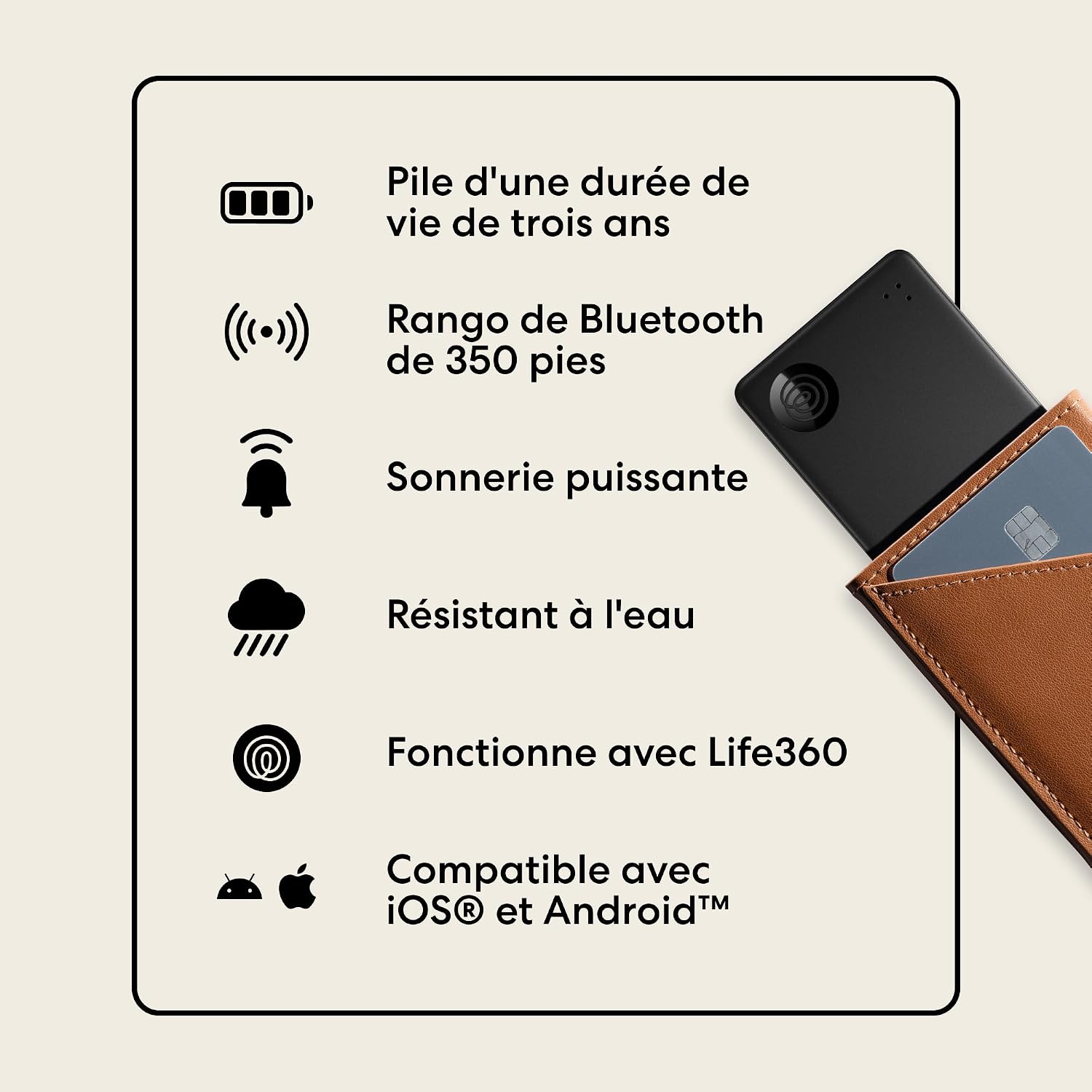 Thumbnail 6 de Life360 Tile Slim – Détecteur de Portefeuille et Tracker Bluetooth (Noir) pour iOS & Android