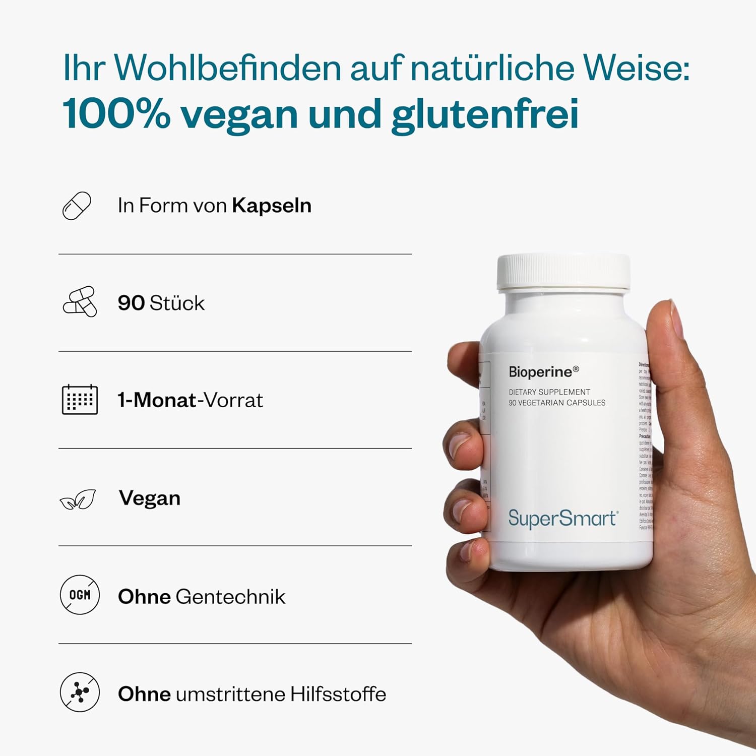 Thumbnail 4 de Bioperine Schwarzer Pfeffer Extrakt (Piper nigrum) standardisiert auf 95 % Piperin – vegan