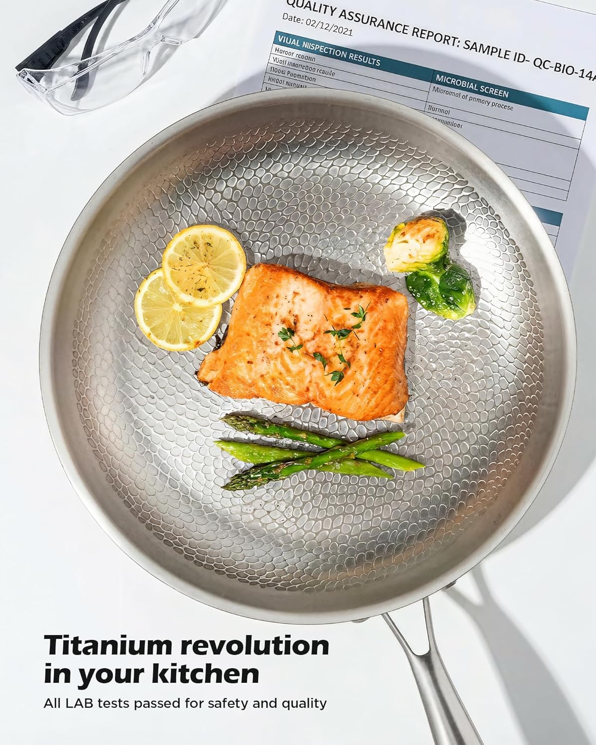 Detalle de Titanium Non-Stick 12" Uncoated Hammered Frying Pan